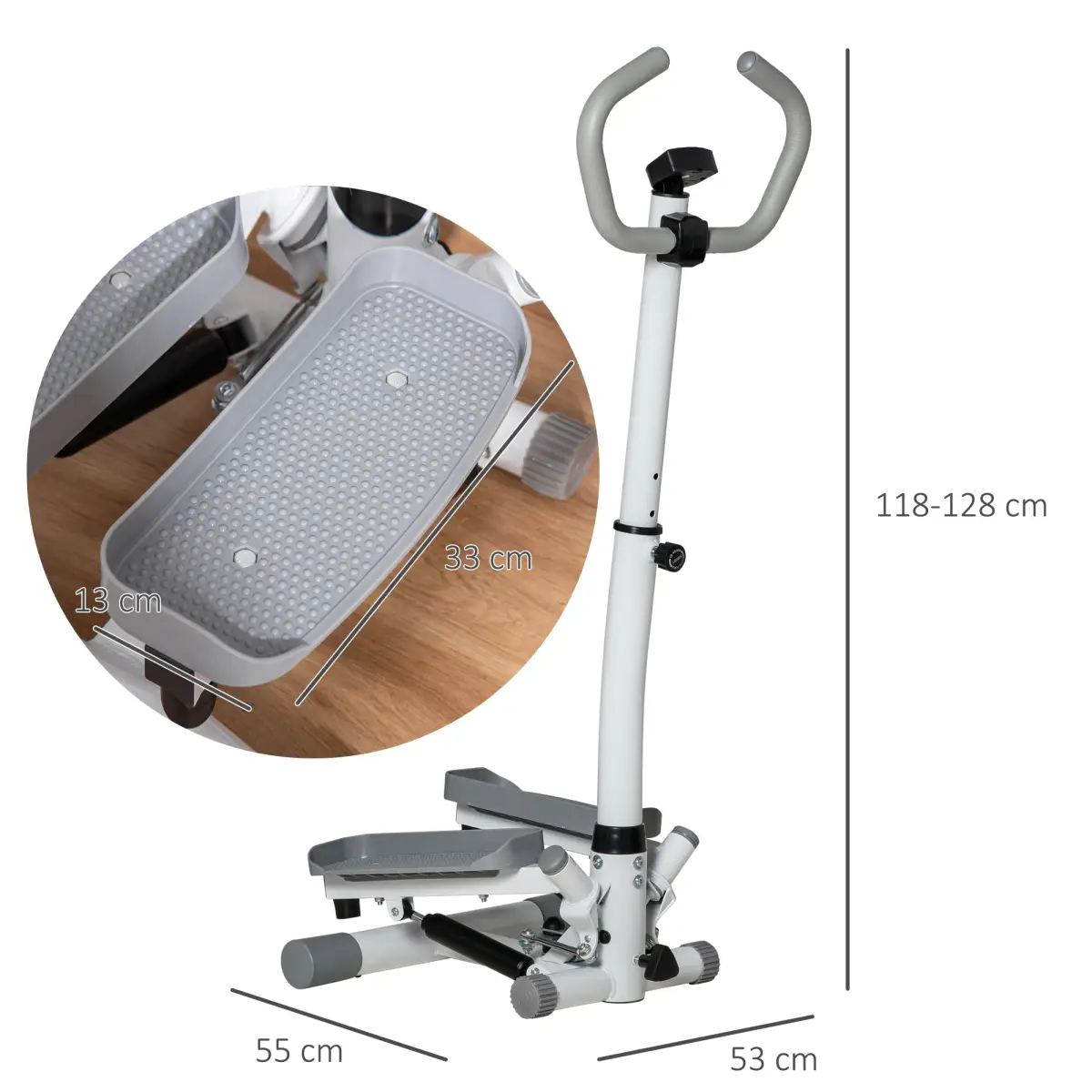Adjustable Twist Stepper Step Machine For Home Gym Aerobic Workout HOMCOM by Unbranded