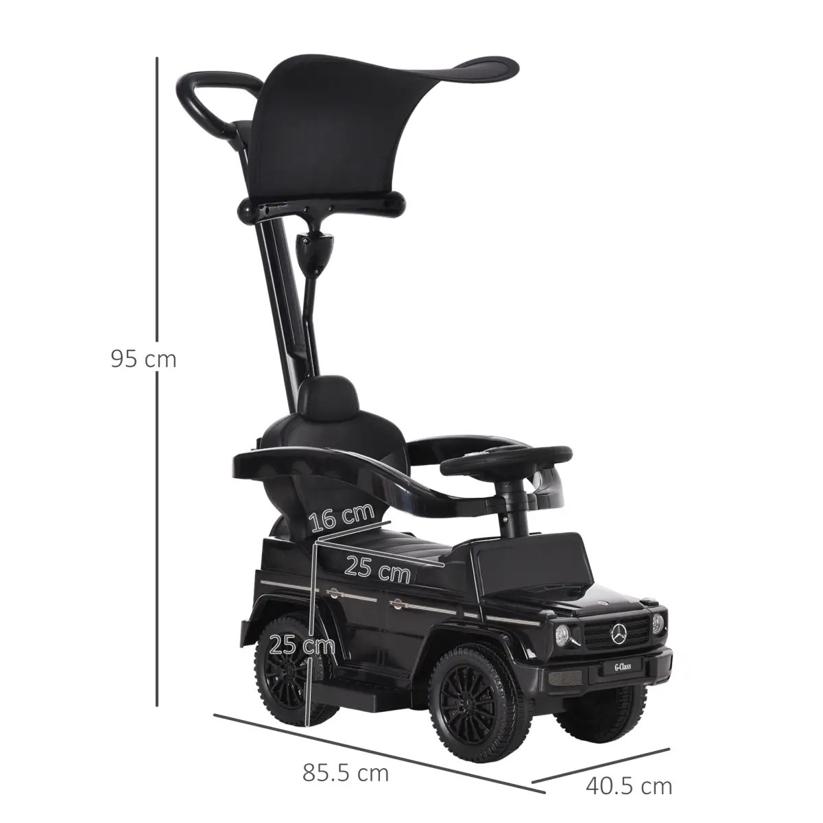 Benz G350 Ride-on Sliding Car Floor Slider Stroller Kids Vehicle, Black HOMCOM by Unbranded