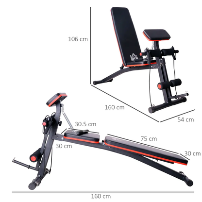 Foldable Dumbbell Bench Weight Training 7 Incline Adjustable Workout by HOMCOM