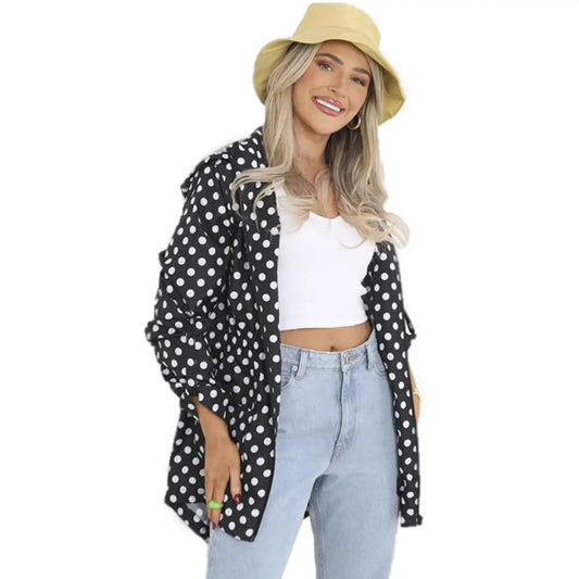 Ladies Brave Soul Ravespots Rain Mac by Brave Soul