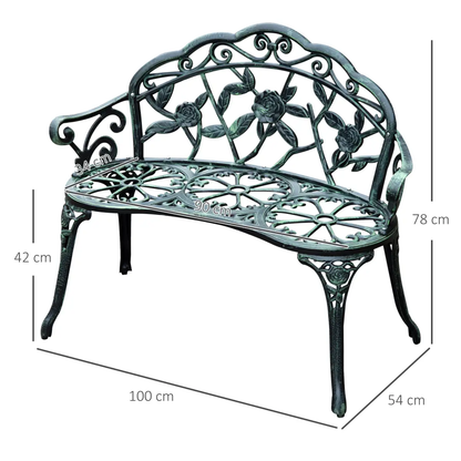 Cast Aluminum Garden Bench Patio Chair by Outsunny