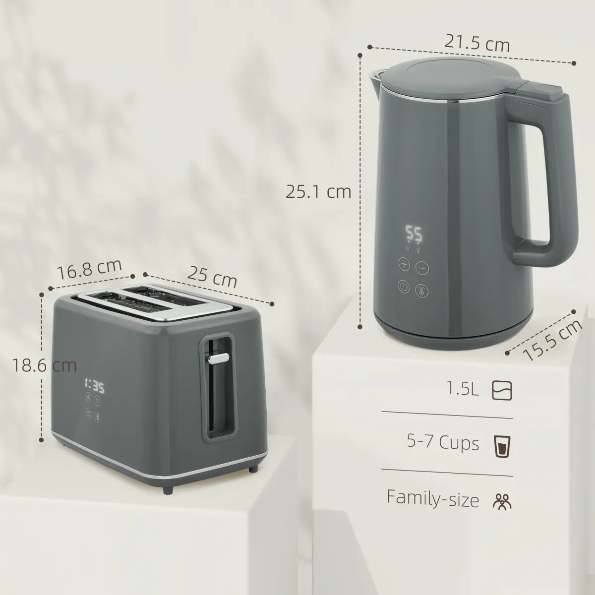 Kettle and Toaster Set by N/A