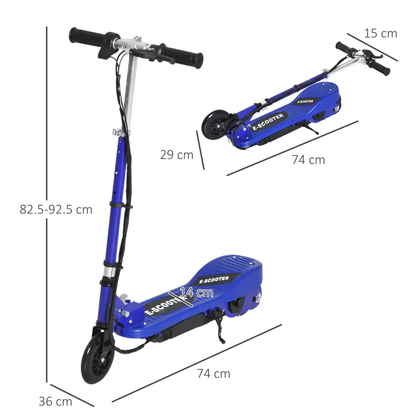 Folding Kids Electric Scooter 7-14 Adjustable Battery Power PU Wheels HOMCOM by Unbranded