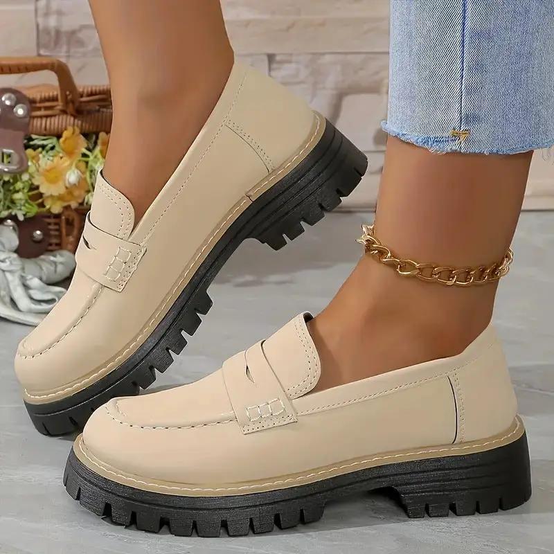 Leather Plus Size Casual Women's Shoes by Dropshipman