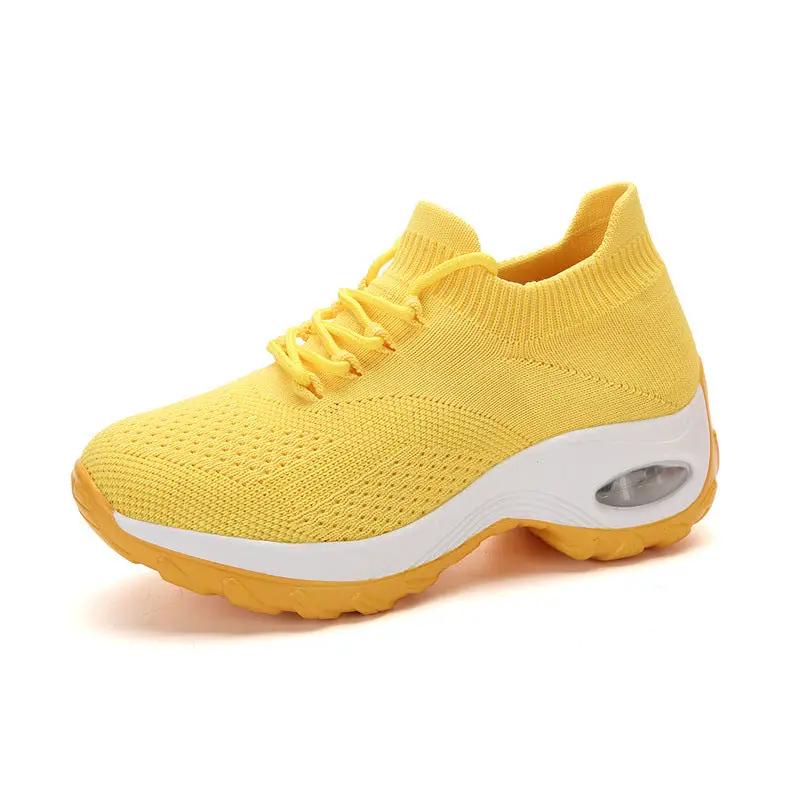 Plus-size Womens Flyknit Breathable Sneakers by Dropshipman