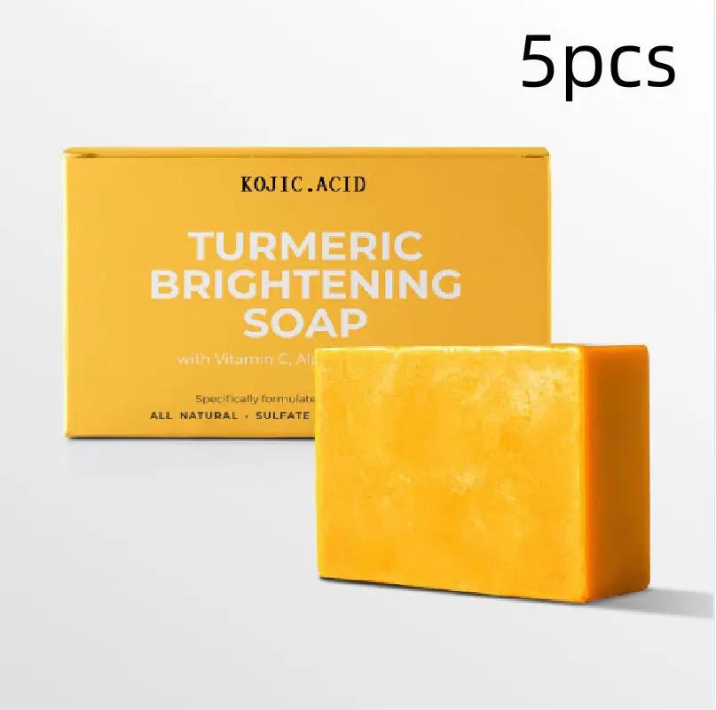 Turmeric Kojic Soap Turmeric Kojic Acid Soap Handmade Skin Products Natural Turmeric Soap Bar Skin Clean Dark Spot Remover Moist Bathing Facial Soap by Dropshipman