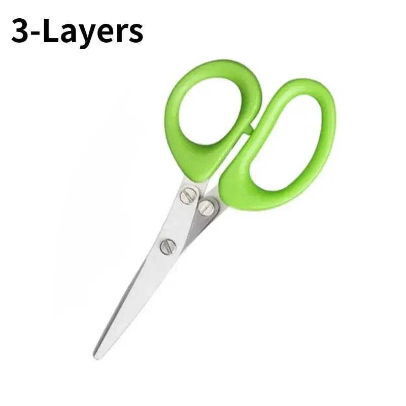 1Pc/2Pcs New Stainless Steel 3/5-Layer Kitchen Scissors, Suitable for Cutting and Cooking Chili Peppers, Onions, and Cilantro by All Mart Bristol Ltd