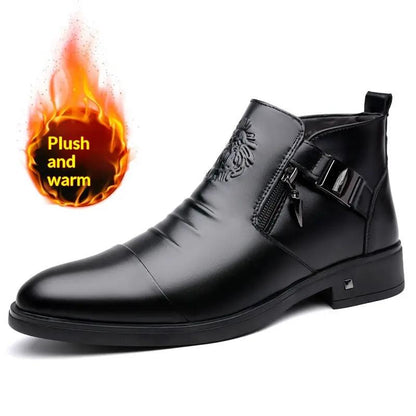 Trendy Retro Wide-fit Ankle Boots With Side Chains by Dropshipman