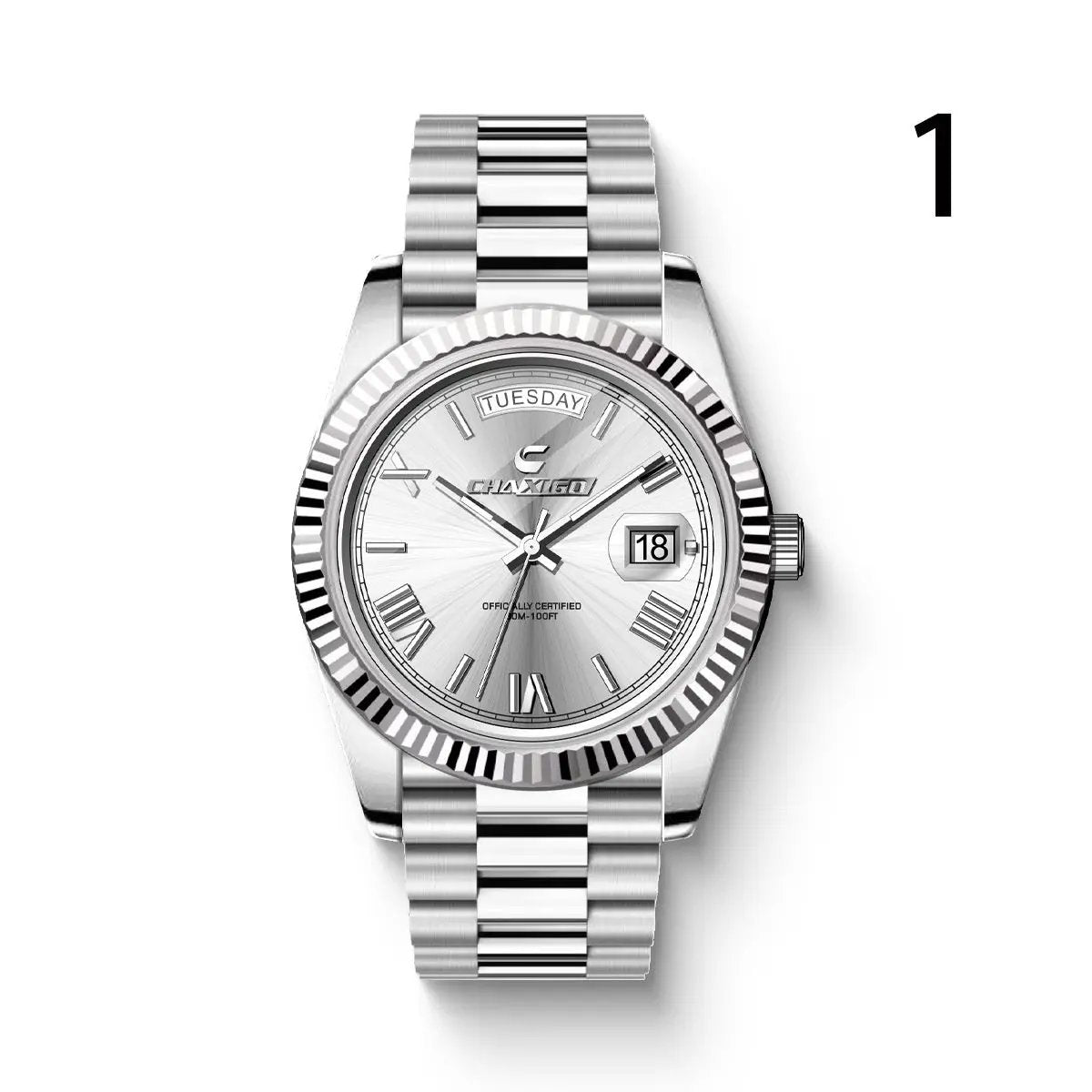 Fashion Men's Watch Steel Band Large Dial Quartz Wrist Watch by Dropshipman