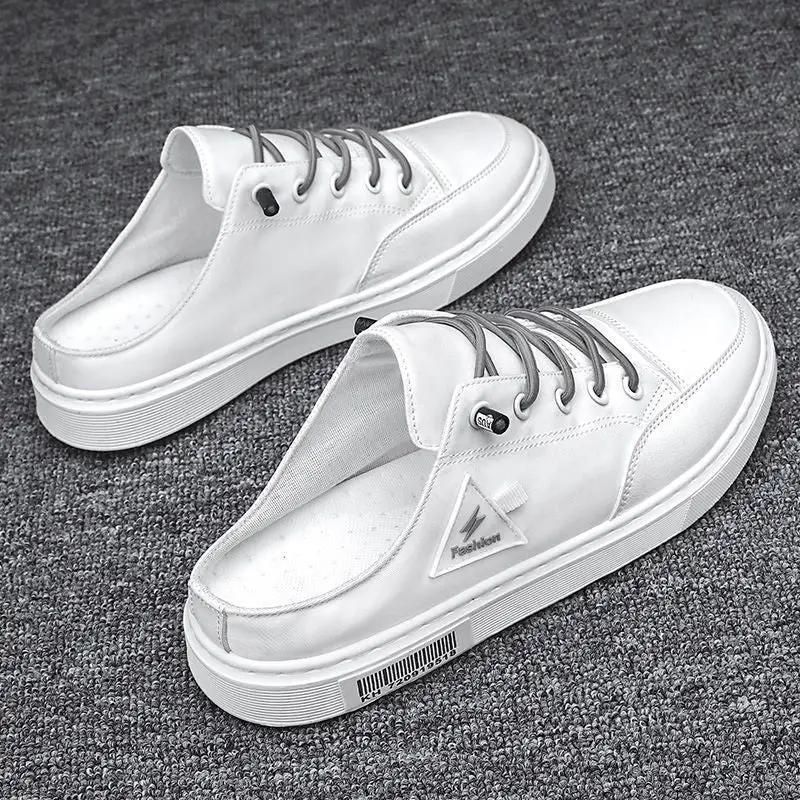 Men's Summer Wear Breathable Deodorant Slip-on Lofter Half Slippers Casual Sports Heel-free Fashion Shoes by Dropshipman