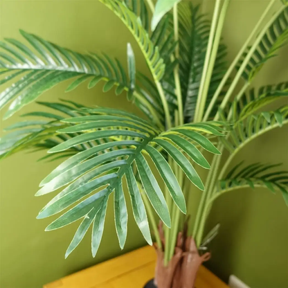 110cm Large Artificial Areca Palm Tree Potted in Black Pot by Leaf