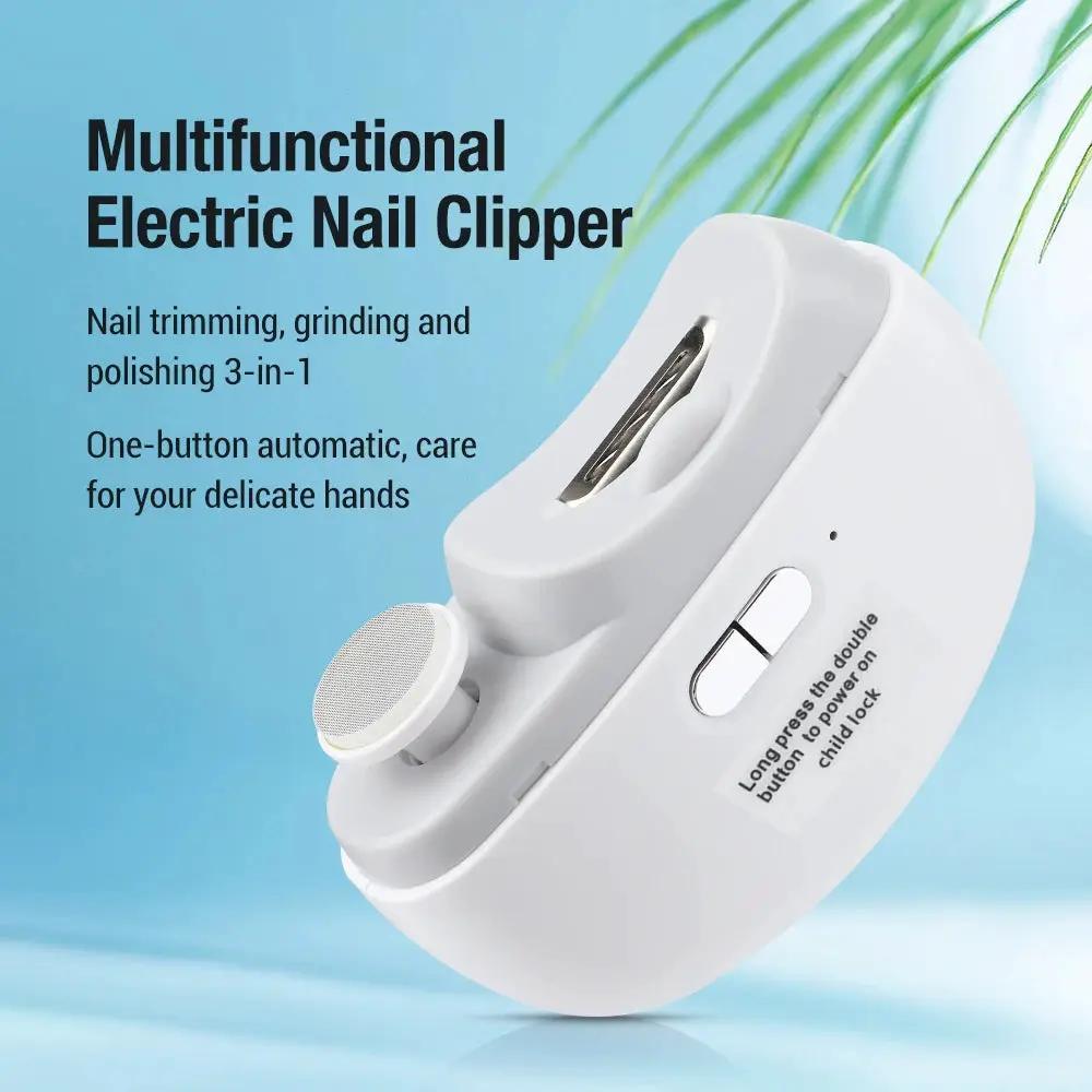 Electric Nail Clipper Grinding and Polishing with Light Automatic Nail Trimmer Rechargeable Nail Cutter Manicure for Baby Adult by All Mart Bristol Ltd