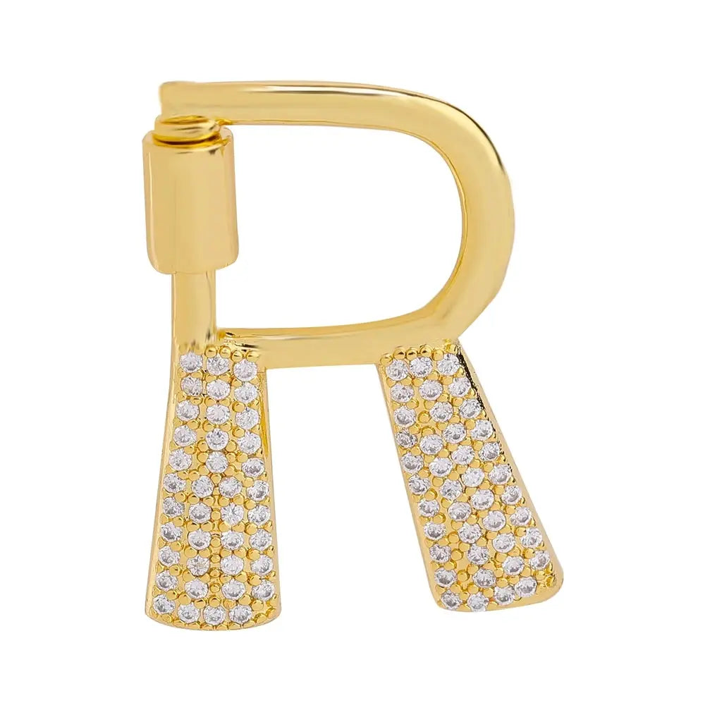 Juya 18K Gold Plated 26 Alphabet Letters Pendant Fasteners Bolt Carabiner Clasps For DIY Women Mesh Chains Name Jewelry Making by All Mart Bristol Ltd