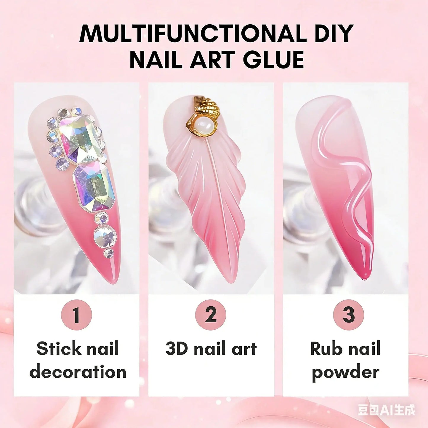 Makartt Nail Rhinestone Glue, Gel Nail Glue for Rhinestones for 3D Design Super Strong Adhesive Nail Gem Glue for Christmas DIY by All Mart Bristol Ltd