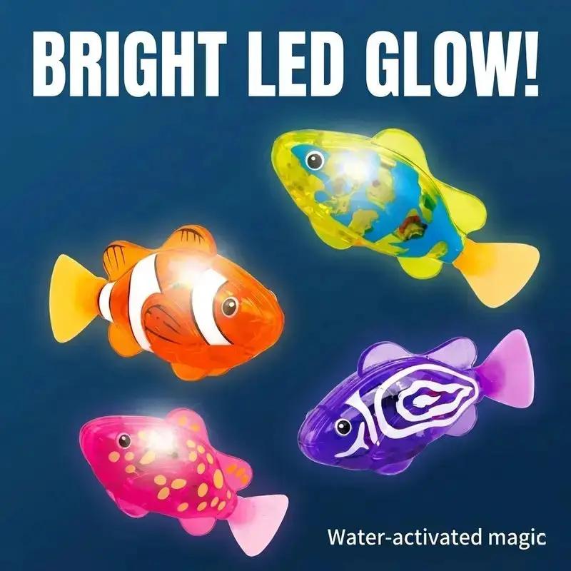 Magic Water-Activated Glowing Swimming Fish, Neon Deep-Sea Disco, Interactive Colorful Robot Fish, Swimming Robotic Luminous Function, Waterproof Aquarium Bath Time Fun.Perfect Gift for Babies & Toddlers by All Mart Bristol Ltd