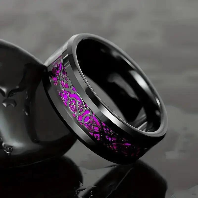 Couples Promise Rings with Heart & Dragon Designs Purple Red Green Blue Zircon Ideal for Engagement Wedding Gifts Romantic Theme Hypoallergenic Scratch Resistant Valentine'S Day Gift by All Mart Bristol Ltd