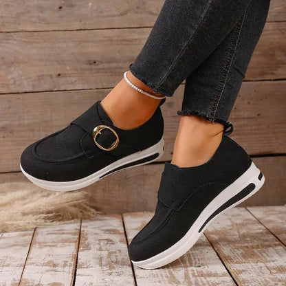 Solid-color Front-laced Casual Slip-on Womens Shoes by Dropshipman