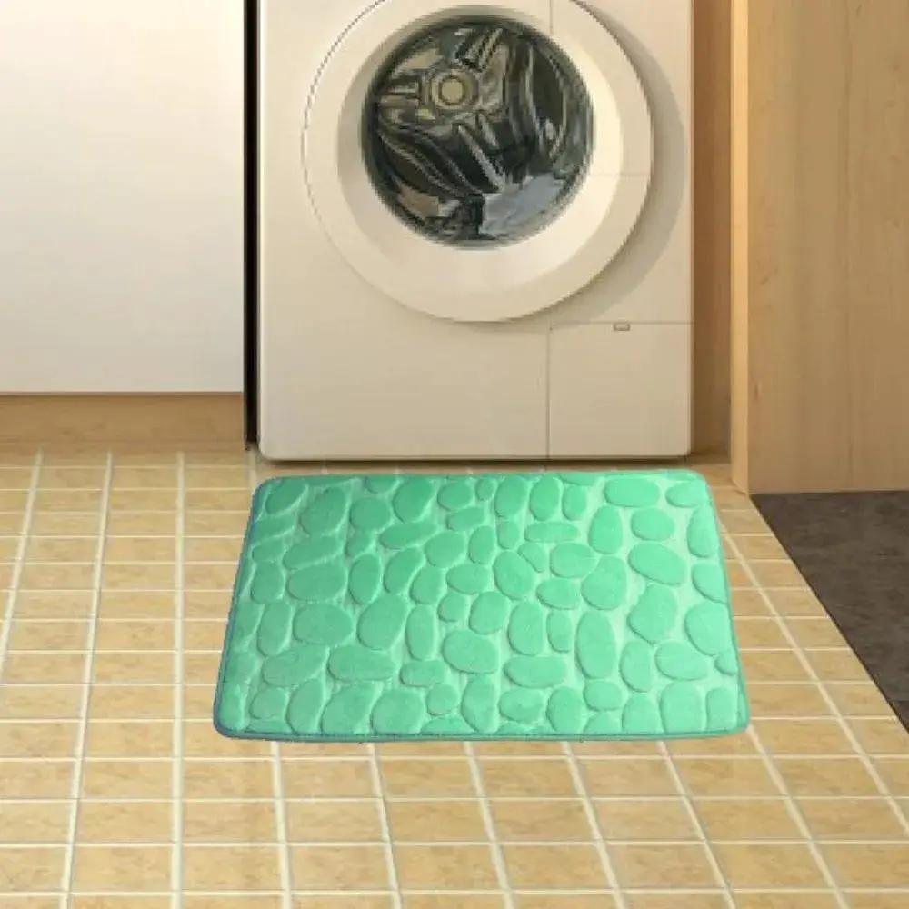 Cobblestone Embossed Bath Mat Non-Slip Carpets Water Absorption Washable Bathtub Floor Rug Shower Doormat Bathroom Decor by All Mart Bristol Ltd