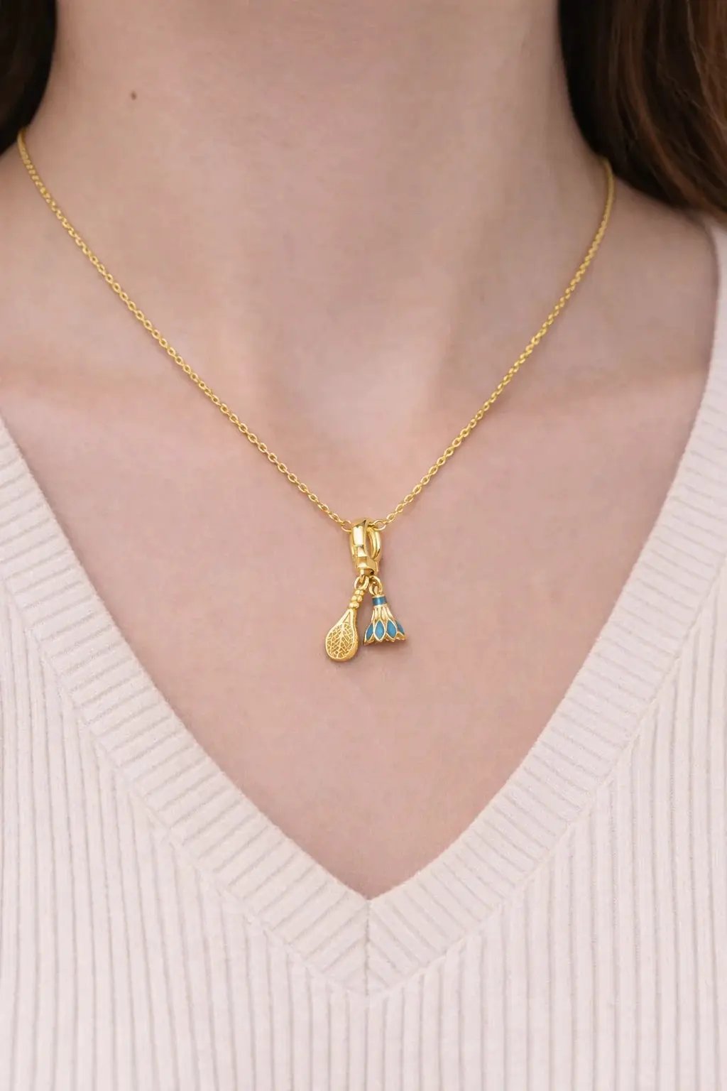 Stainless Steel Tennis Charm Necklace for Women by All Mart Bristol Ltd