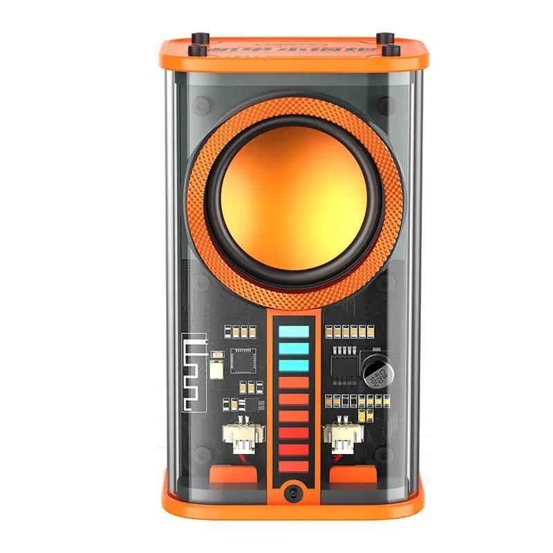 K07 Transparent Mecha Wireless Bluetooth Speaker Sound Light Rhythm Subwoofer TWS Stereo Cyberpunk Music Center Hands-free Call by Dropshipman