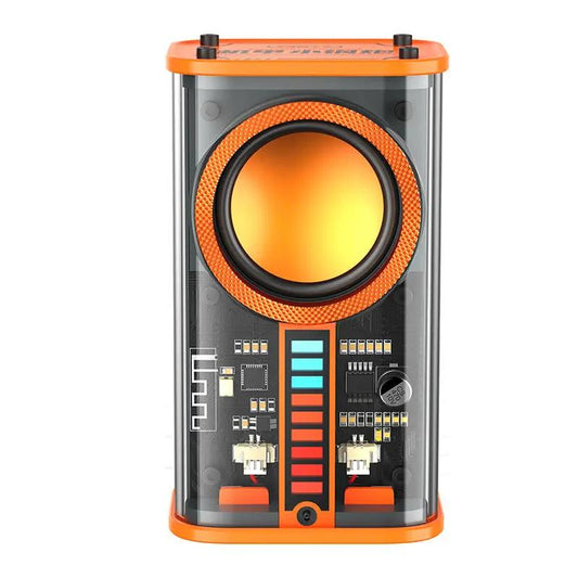 K07 Transparent Mecha Wireless Bluetooth Speaker Sound Light Rhythm Subwoofer TWS Stereo Cyberpunk Music Center Hands-free Call by Dropshipman