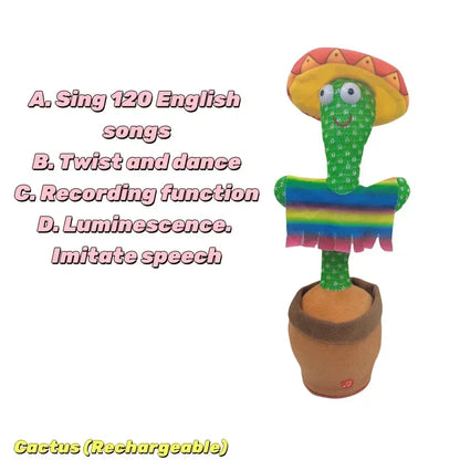 1Pc Dancing Cactus Toy,Repeat Talking ,Song Speaker Wriggle Dancing Sing Talk, Plushie Stuffed ,Interaction and Decoration by All Mart Bristol Ltd