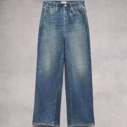 2026 Jeans Wide Leg Pants Women Denim Floor Length Mid Waist Washed Distressed Pockets Vintage Y2k Streetwear Straight Trousers by All Mart Bristol Ltd