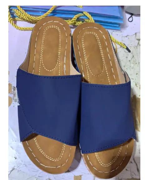 Summer Wedge Slides Slippers Fashion Fish Mouth Thick Bottom Roman Shoes Solid Color Beach Sandals For Women by Dropshipman