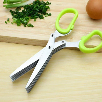 1Pc/2Pcs New Stainless Steel 3/5-Layer Kitchen Scissors, Suitable for Cutting and Cooking Chili Peppers, Onions, and Cilantro by All Mart Bristol Ltd