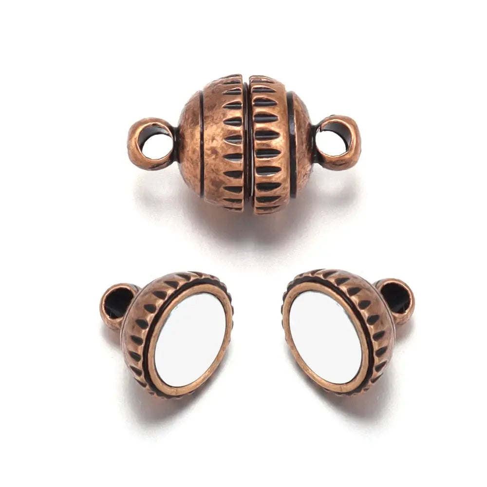 5pcs/lot Copper Strong Magnetic Clasps Round End Clasp Connectors For Jewelry Making DIY Handmade Bracelet Necklaces Accessories by All Mart Bristol Ltd