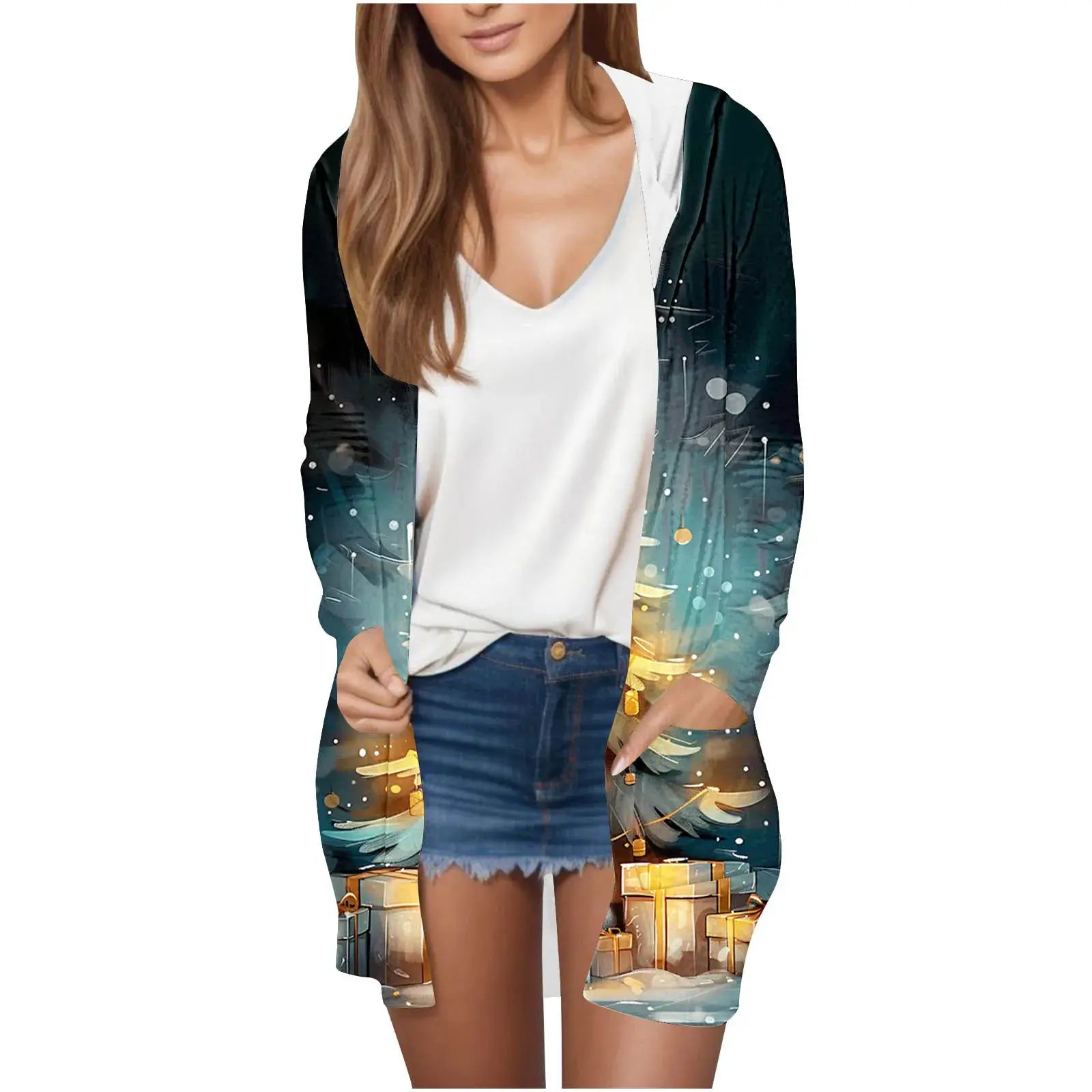 Manufacturer Cross-Border Women's Fashion New Loose Simple Pocket Hooded Cardigan Jacket by All Mart Bristol Ltd