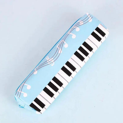Creative Novelty Student Pencil Case Square Single Layer Oxford Cloth Pen Bag for Girls Boy Musical Note Piano Stationery Pouch by All Mart Bristol Ltd