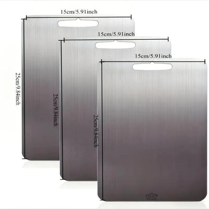 3-Piece High-Quality Stainless Steel Cutting Board Set — Durable, Easy to Clean, Ready for Use in the Kitchen, Space-Saving, Rustproof, and Bpa-Free, Ensuring Food Safety by All Mart Bristol Ltd