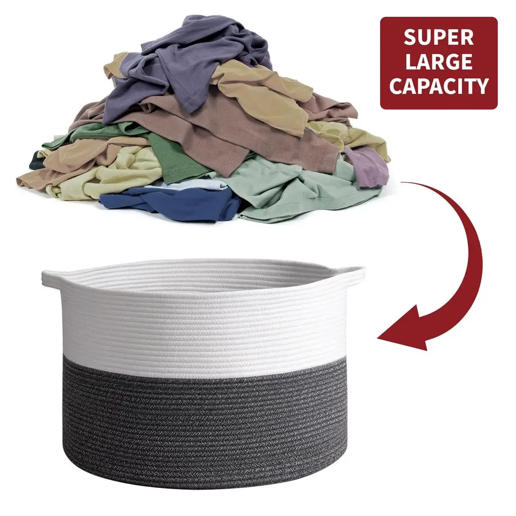 VINSANI LAUNDRY BASKET WHITE & D GREY 1010286 by Vinsani