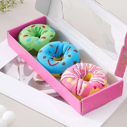 Mid-Calf Socks For Men And Women, Novelty And Fun Colorful Pink Donut Gift Box Socks, Comfortable And Breathable by All Mart Bristol Ltd