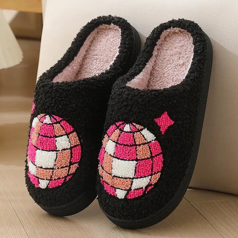 Comfortable Home Warm Cartoon Embroidered Balloon Cotton Slippers by Dropshipman