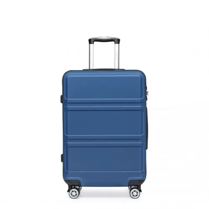 K1871-1L - Kono ABS 24 Inch Sculpted Horizontal Design Suitcase - Navy Blue by All Mart Bristol Ltd