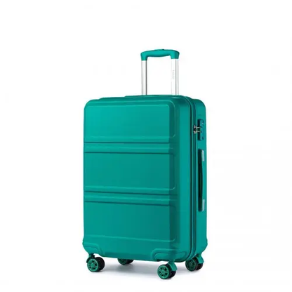 K1871-1L - Kono ABS 20 Inch Sculpted Horizontal Design Cabin Luggage - Teal by All Mart Bristol Ltd