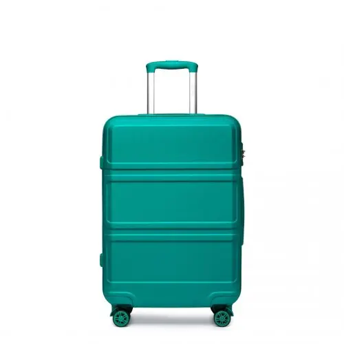 K1871-1L - Kono ABS 20 Inch Sculpted Horizontal Design Cabin Luggage - Teal by All Mart Bristol Ltd