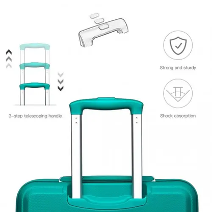 K1871-1L - Kono ABS 20 Inch Sculpted Horizontal Design Cabin Luggage - Teal by All Mart Bristol Ltd