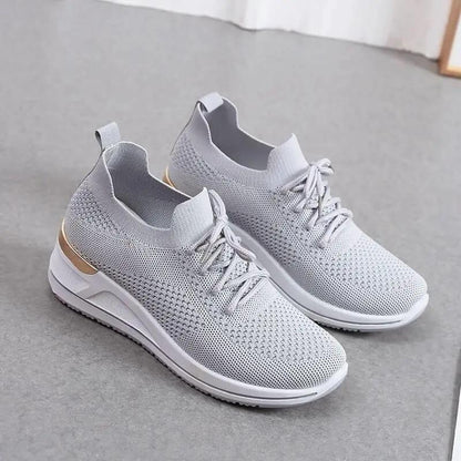 Autumn New Style Wedge Heel Outer Knit Women's Shoes Thick Sole Breathable Casual Shoes by Dropshipman