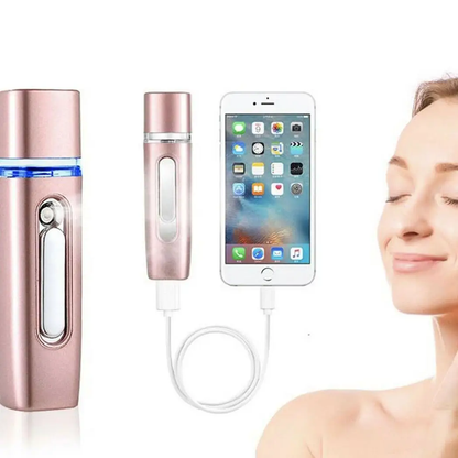2 in 1 Portable Nano Mist Sprayer Handheld - Rose Gold by Aquarius