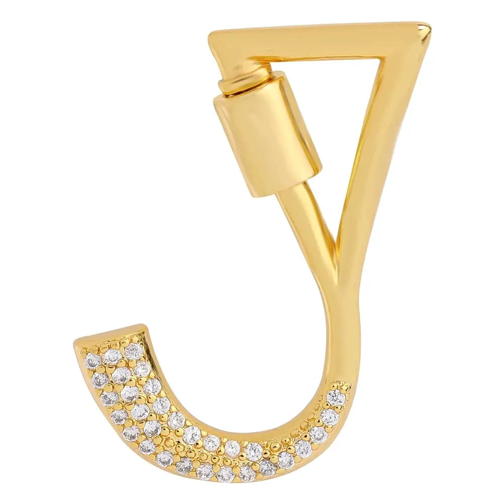 Juya 18K Gold Plated 26 Alphabet Letters Pendant Fasteners Bolt Carabiner Clasps For DIY Women Mesh Chains Name Jewelry Making by All Mart Bristol Ltd