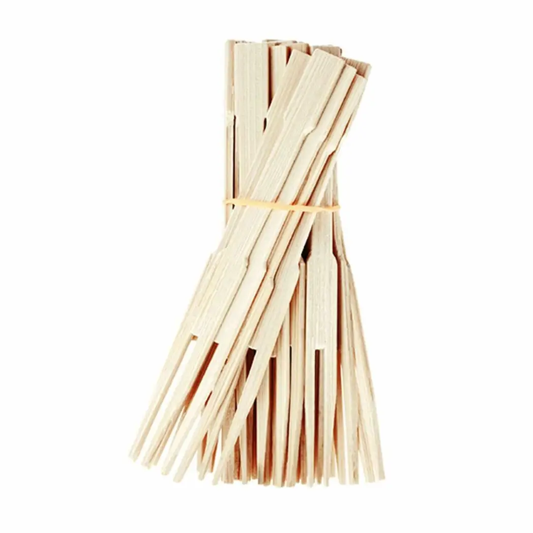 ECO Connection Pack Of 50 Disposable Natural Bamboo Skewer Forks by Aquarius