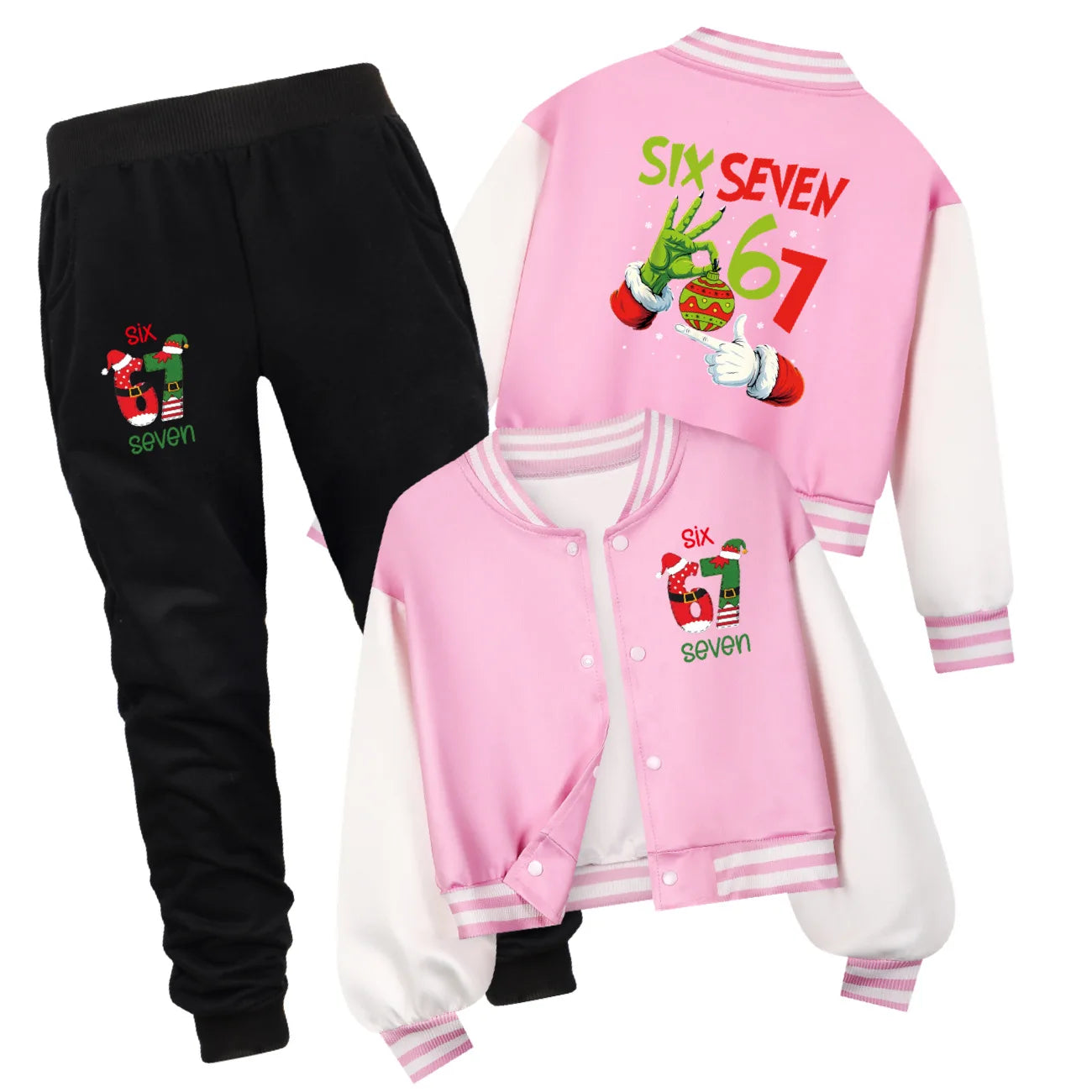Children's Christmas Six Seven Baseball Hoodie Costume Uniform Casual Spring Autumn Wear for Boys And Girls by All Mart Bristol Ltd
