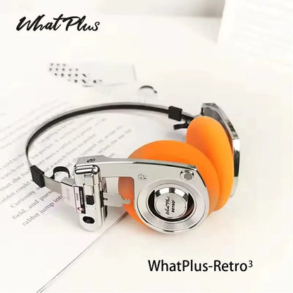 2026 WhatPlus RETRO R3 Bluetooth Earphones Headworn Wireless Portable Small Classic Fashion Headset 40mm Dynamic-unit Headphones by All Mart Bristol Ltd