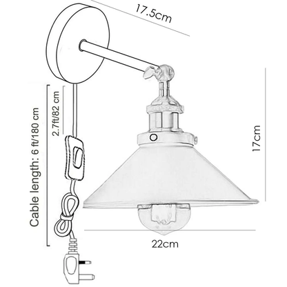 Modern White Plug-In Wall Sconce with Lamp Shade ~1279 by All Mart Bristol Ltd