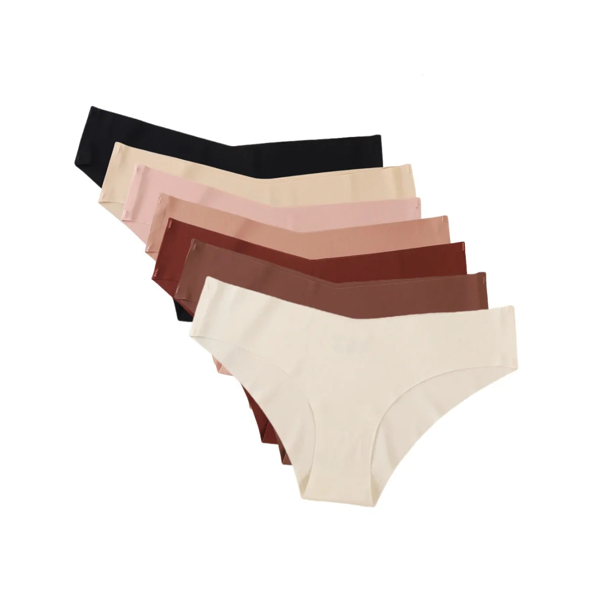 7Pcs/Set Women's V-Waist Panties Seamless Low-Waist Bikin Briefs Ladies Sexy Lingerie Ice Silk No Show Invisible Underwear XS-XL by All Mart Bristol Ltd