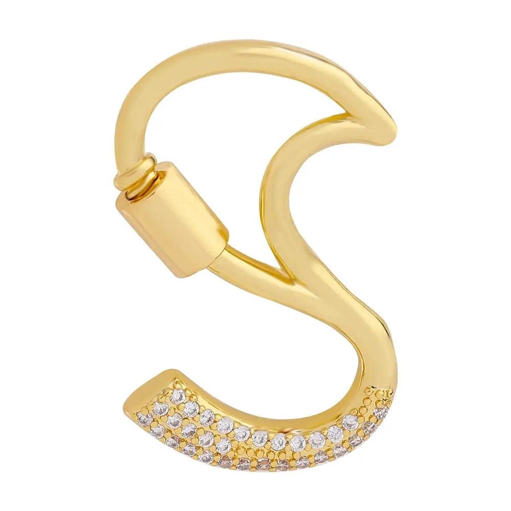 Juya 18K Gold Plated 26 Alphabet Letters Pendant Fasteners Bolt Carabiner Clasps For DIY Women Mesh Chains Name Jewelry Making by All Mart Bristol Ltd