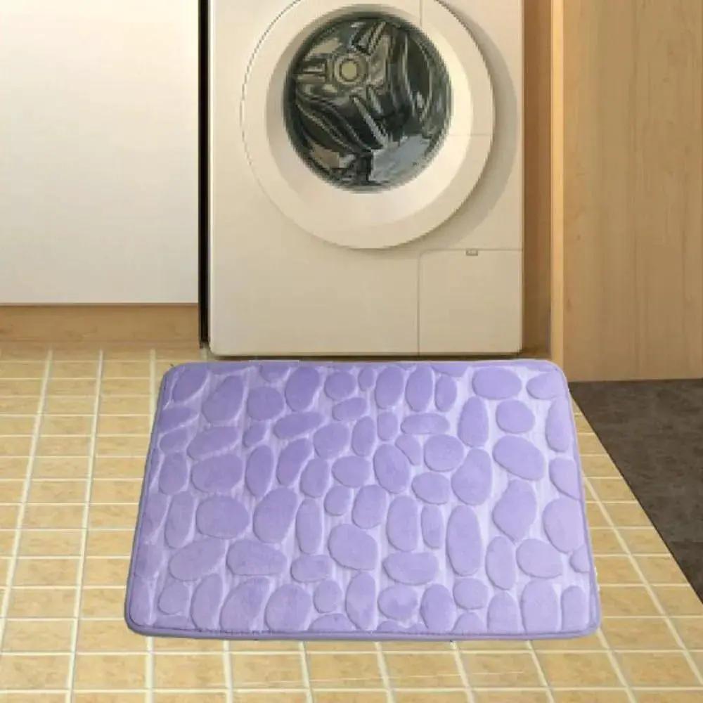 Cobblestone Embossed Bath Mat Non-Slip Carpets Water Absorption Washable Bathtub Floor Rug Shower Doormat Bathroom Decor by All Mart Bristol Ltd